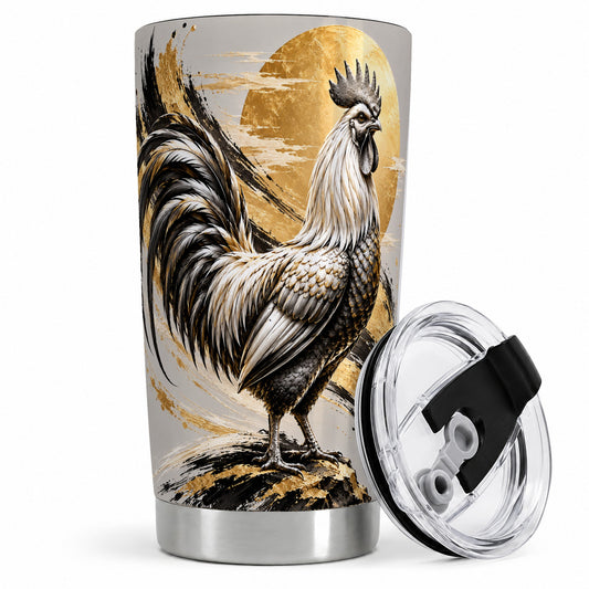 Black Gold Rooster 20oz Tumbler for Rooster Lovers