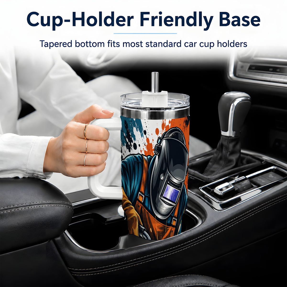 Welder 40oz Tumbler, Dynamic Welding Sparks Artwork for Welders