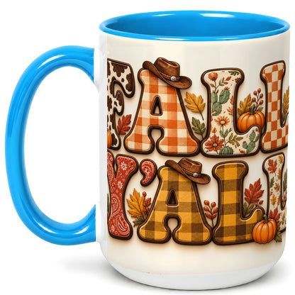 #pl[15oz|Blue] Cowgirl Fall Coffee Mug, Western Autumn Mug, Ceramic Cup