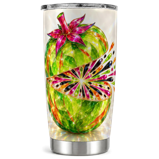 Jeweled Fruit Tumbler 20oz, Stained Glass Style Stainless Travel Cup