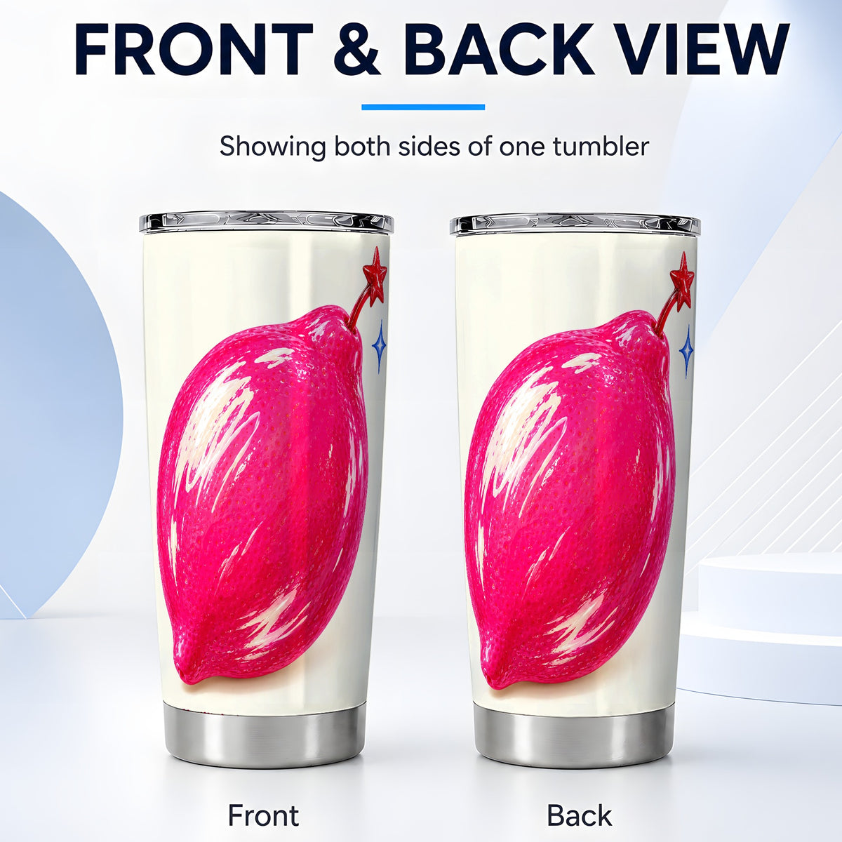 #pl[20oz|Steel] Glossy Pink Pepper Tumbler 20oz, Candy Art Stainless Steel Travel Cup