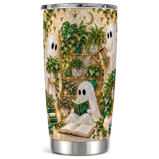 Ghost Plant Lover Tumbler 20oz, Botanical Stainless Steel Travel Cup