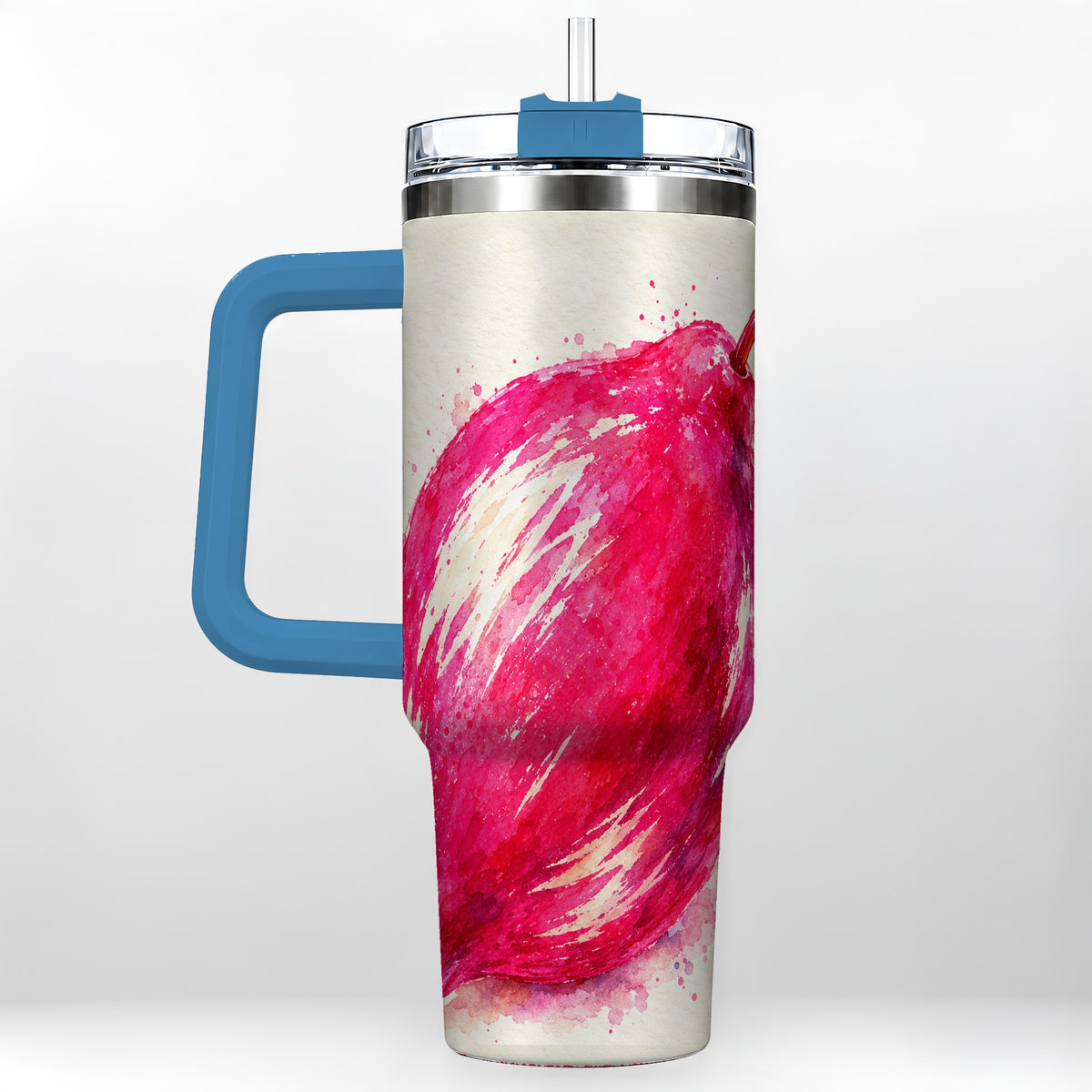 #pl[40oz|Blue] Pink Shooting Star 40oz Tumbler with Handle, Watercolor Celestial Art