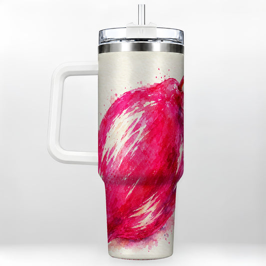 Pink Shooting Star 40oz Tumbler with Handle, Watercolor Celestial Art