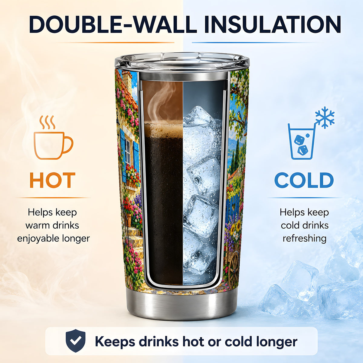 Coastal Village Garden 20oz Tumbler for Travel Lovers
