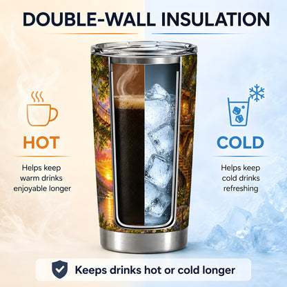 Treehouse Sunset 20oz Tumbler for Nature Lovers