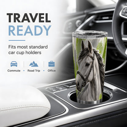 Horse Portrait Tumbler, 20oz Tumbler with Brushstroke Artwork