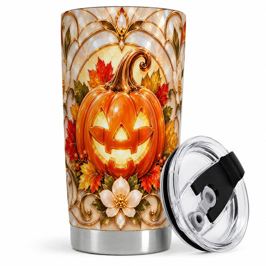 Halloween Pumpkin 20oz Tumbler, Autumn Jack O Lantern Artwork