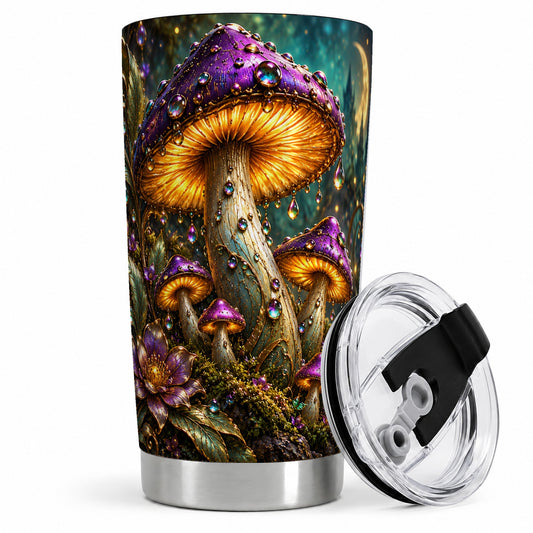 Enchanted Mushroom 20oz Stainless Steel Tumbler with Fantasy Forest Art
