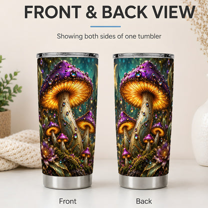 #pl[20oz|Steel] Enchanted Mushroom 20oz Stainless Steel Tumbler with Fantasy Forest Art