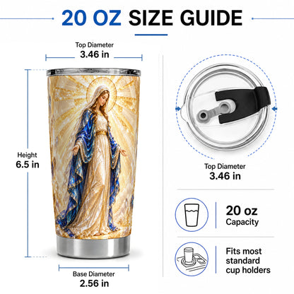 #pl[20oz|Steel] Radiant Mary 20oz Stainless Steel Tumbler with Crystal Style Faith Art