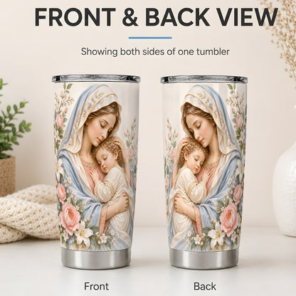 #pl[20oz|Steel] Mother and Child Floral 20oz Stainless Steel Tumbler with Pastel Art