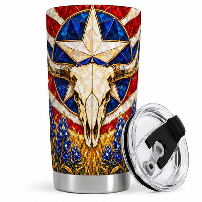 Western Cattle Skull 20oz Tumbler, Printed Drinkware for Western Art Lovers
