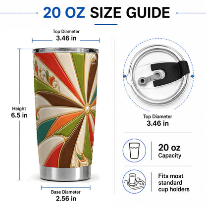 #pl[20oz|Steel] Retro Geometric Swirl 20oz Tumbler for Abstract Art Fans
