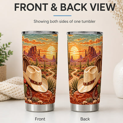 #pl[20oz|Steel] Western Cowboy Desert 20oz Tumbler for Western Style Fans