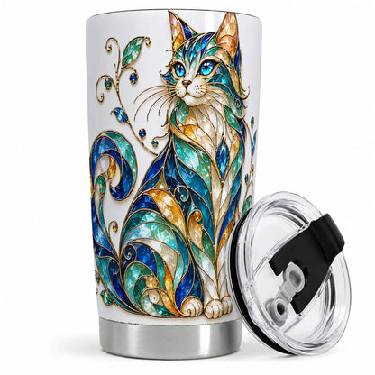 Stained Glass Style Cat 20oz Tumbler for Cat Lovers