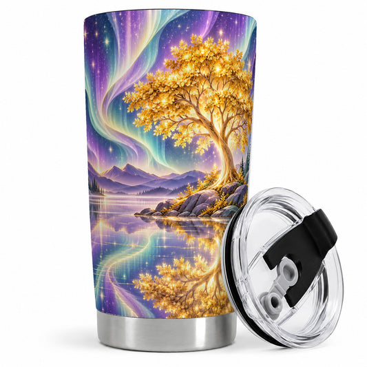 Golden Tree Aurora 20oz Tumbler for Nature Lovers