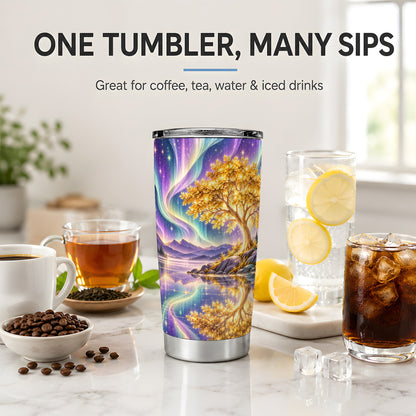 Golden Tree Aurora 20oz Tumbler for Nature Lovers
