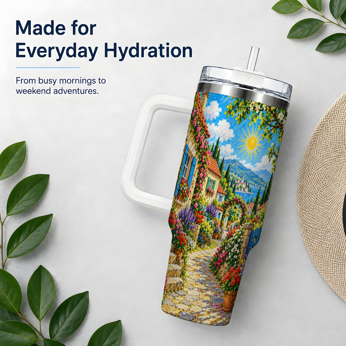 Coastal Village Garden 40oz Tumbler for Travel Lovers