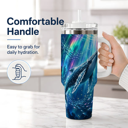#pl[40oz|White] Humpback Whale Ocean 40oz Tumbler for Marine Life Fans