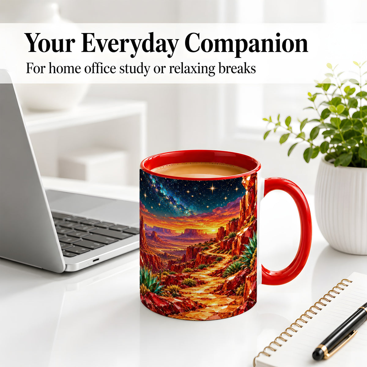 #pl[11oz|Red] Southwestern Desert Sunset Ceramic Mug for Desert Art Lovers