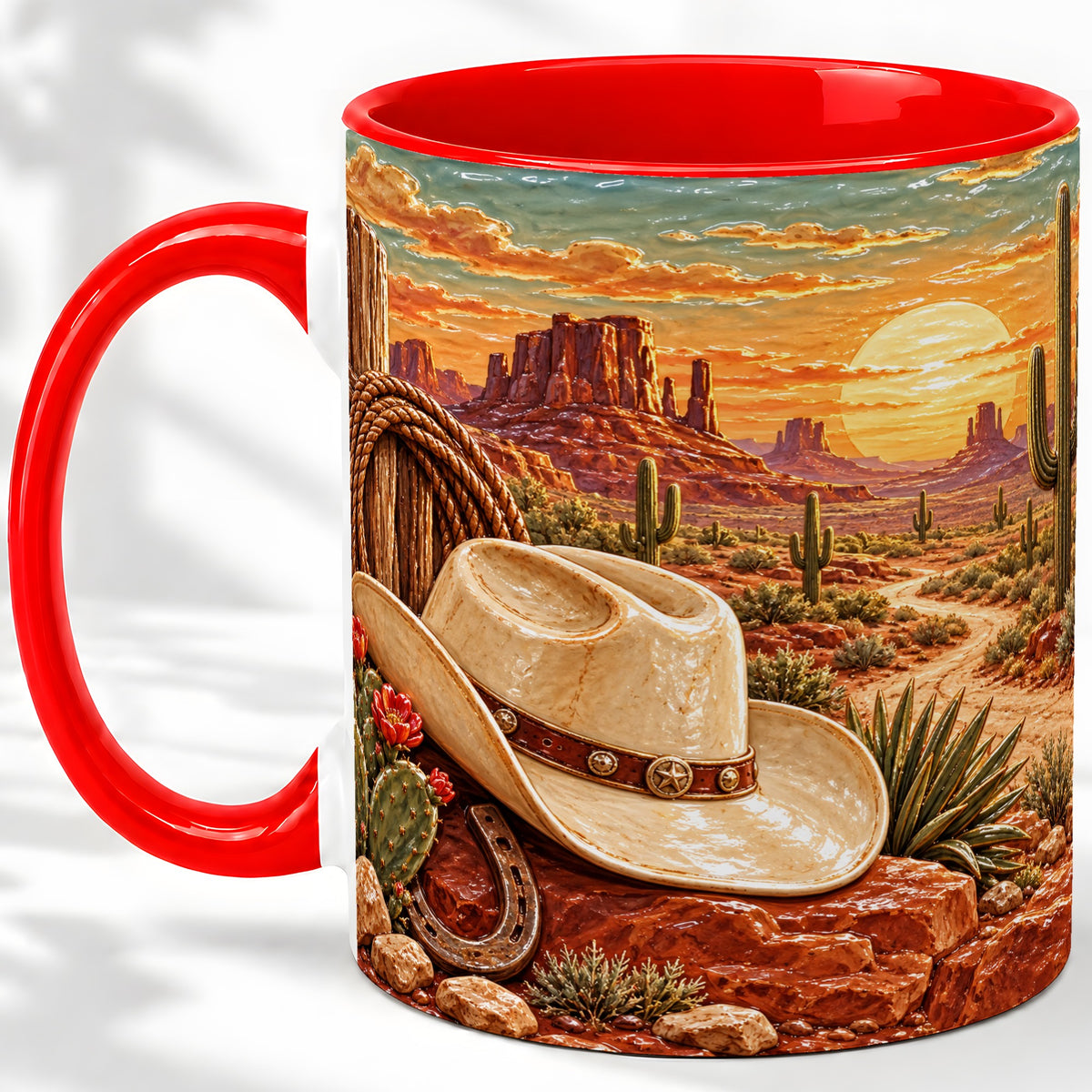Western Cowboy Desert Ceramic Mug for Western Style Fans