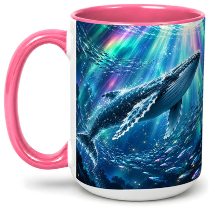 #pl[15oz|Pink] Humpback Whale Ocean Ceramic Mug for Marine Life Fans