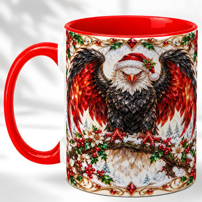 Christmas Eagle Coffee Mug, Bald Eagle Mug, Ceramic Cup