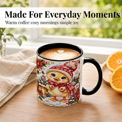 #pl[11oz|Black] Baby Chick Coffee Mug, Christmas Chicken Mug, Ceramic Cup