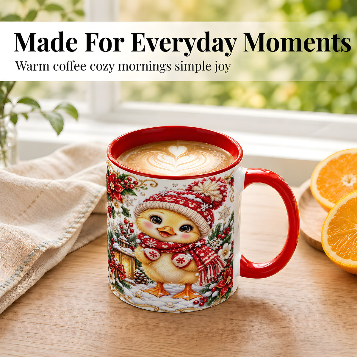 #pl[11oz|Red] Baby Chick Coffee Mug, Christmas Chicken Mug, Ceramic Cup