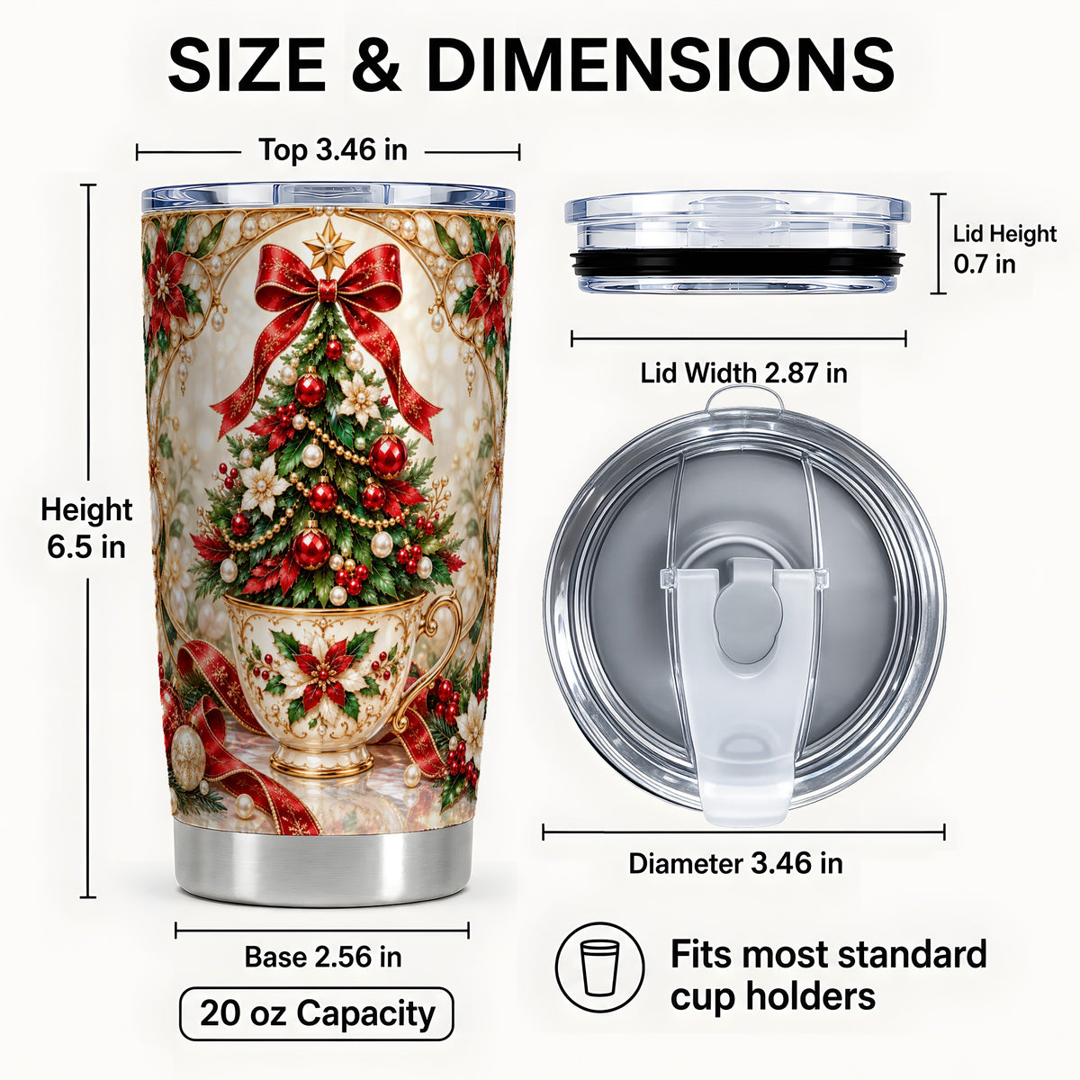 #pl[20oz|Steel] Christmas Tree Tumbler 20oz, Holiday Stainless Steel Travel Cup