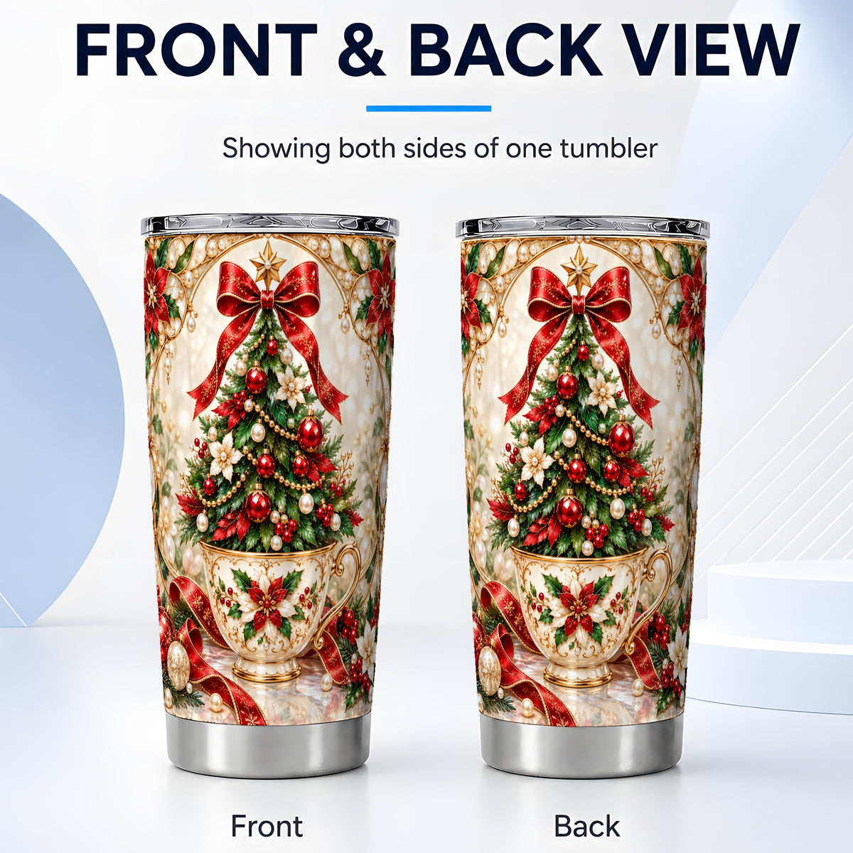 #pl[20oz|Steel] Christmas Tree Tumbler 20oz, Holiday Stainless Steel Travel Cup