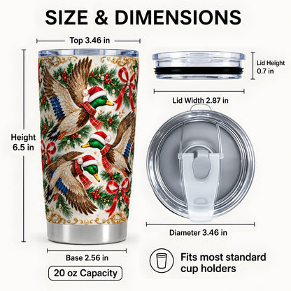 #pl[20oz|Steel] Christmas Mallard Tumbler 20oz, Duck Stainless Steel Travel Cup