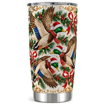 Christmas Mallard Tumbler 20oz, Duck Stainless Steel Travel Cup