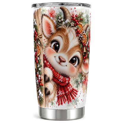 Christmas Reindeer Tumbler 20oz, Winter Deer Stainless Steel Travel Cup