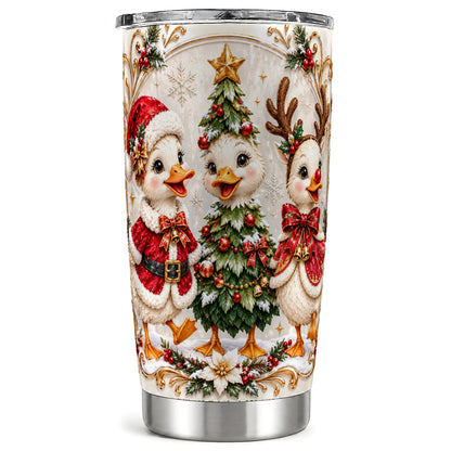 Christmas Goose Trio Tumbler 20oz, Festive Stainless Steel Travel Cup