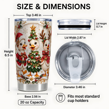 #pl[20oz|Steel] Christmas Goose Trio Tumbler 20oz, Festive Stainless Steel Travel Cup