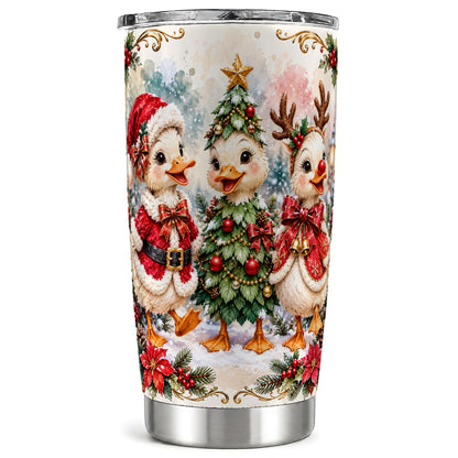 Christmas Goose Trio Tumbler 20oz, Vintage Stainless Steel Travel Cup