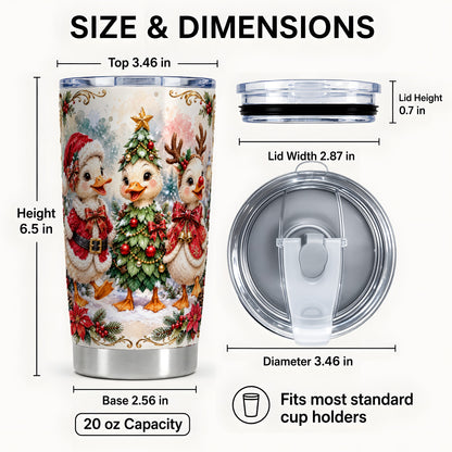 #pl[20oz|Steel] Christmas Goose Trio Tumbler 20oz, Vintage Stainless Steel Travel Cup