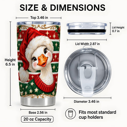 #pl[20oz|Steel] Santa Hat Goose Tumbler 20oz, Christmas Stainless Steel Travel Cup