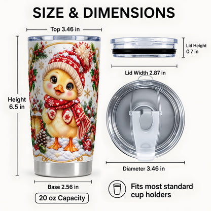 #pl[20oz|Steel] Christmas Chick Tumbler 20oz, Cute Chicken Stainless Steel Travel Cup