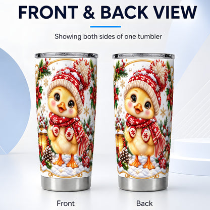 #pl[20oz|Steel] Christmas Chick Tumbler 20oz, Cute Chicken Stainless Steel Travel Cup