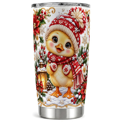 Baby Chick Tumbler 20oz, Christmas Chicken Stainless Steel Travel Cup