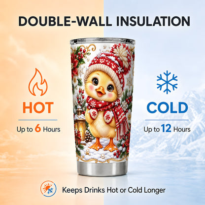 Baby Chick Tumbler 20oz, Christmas Chicken Stainless Steel Travel Cup