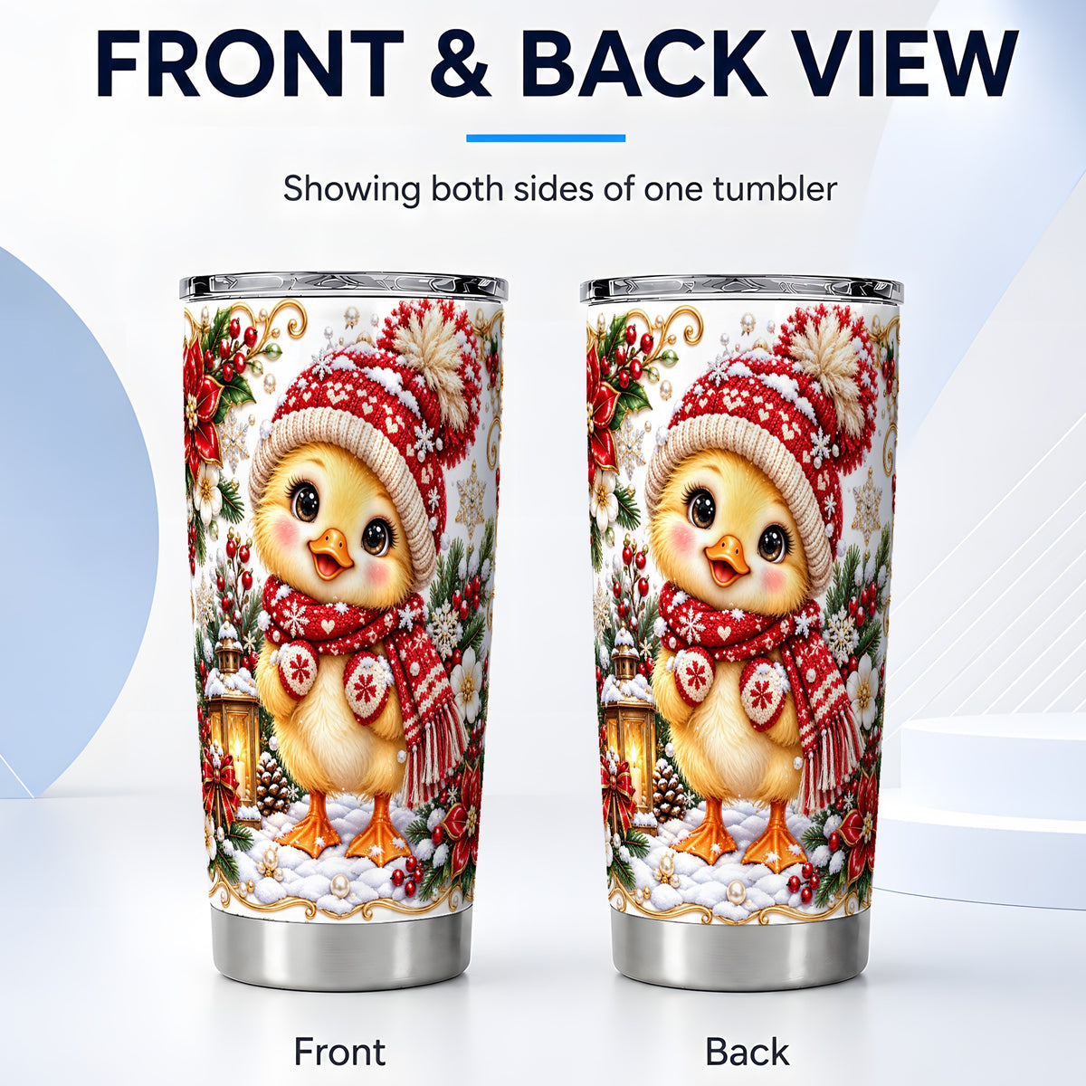 #pl[20oz|Steel] Baby Chick Tumbler 20oz, Christmas Chicken Stainless Steel Travel Cup