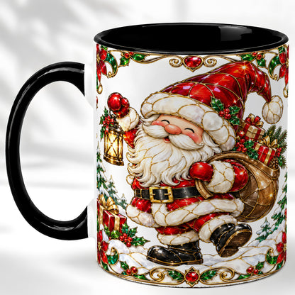 #pl[11oz|Black] Santa Claus Coffee Mug, Christmas Santa Mug, Ceramic Cup