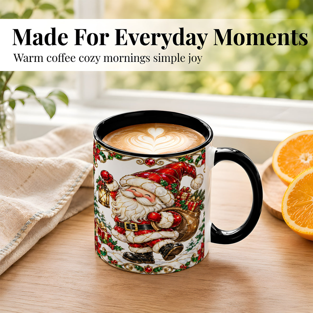 #pl[11oz|Black] Santa Claus Coffee Mug, Christmas Santa Mug, Ceramic Cup