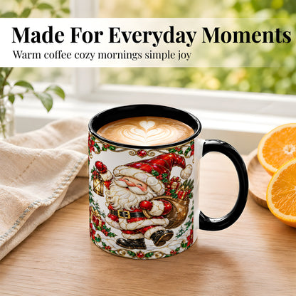 #pl[11oz|Black] Santa Claus Coffee Mug, Christmas Santa Mug, Ceramic Cup
