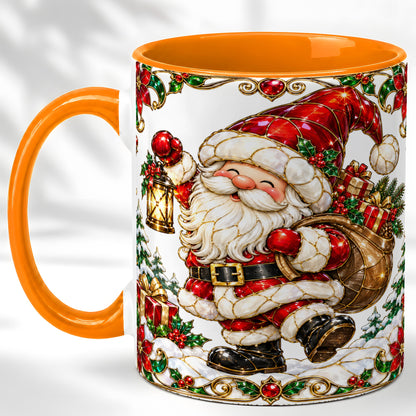 #pl[11oz|Orange] Santa Claus Coffee Mug, Christmas Santa Mug, Ceramic Cup