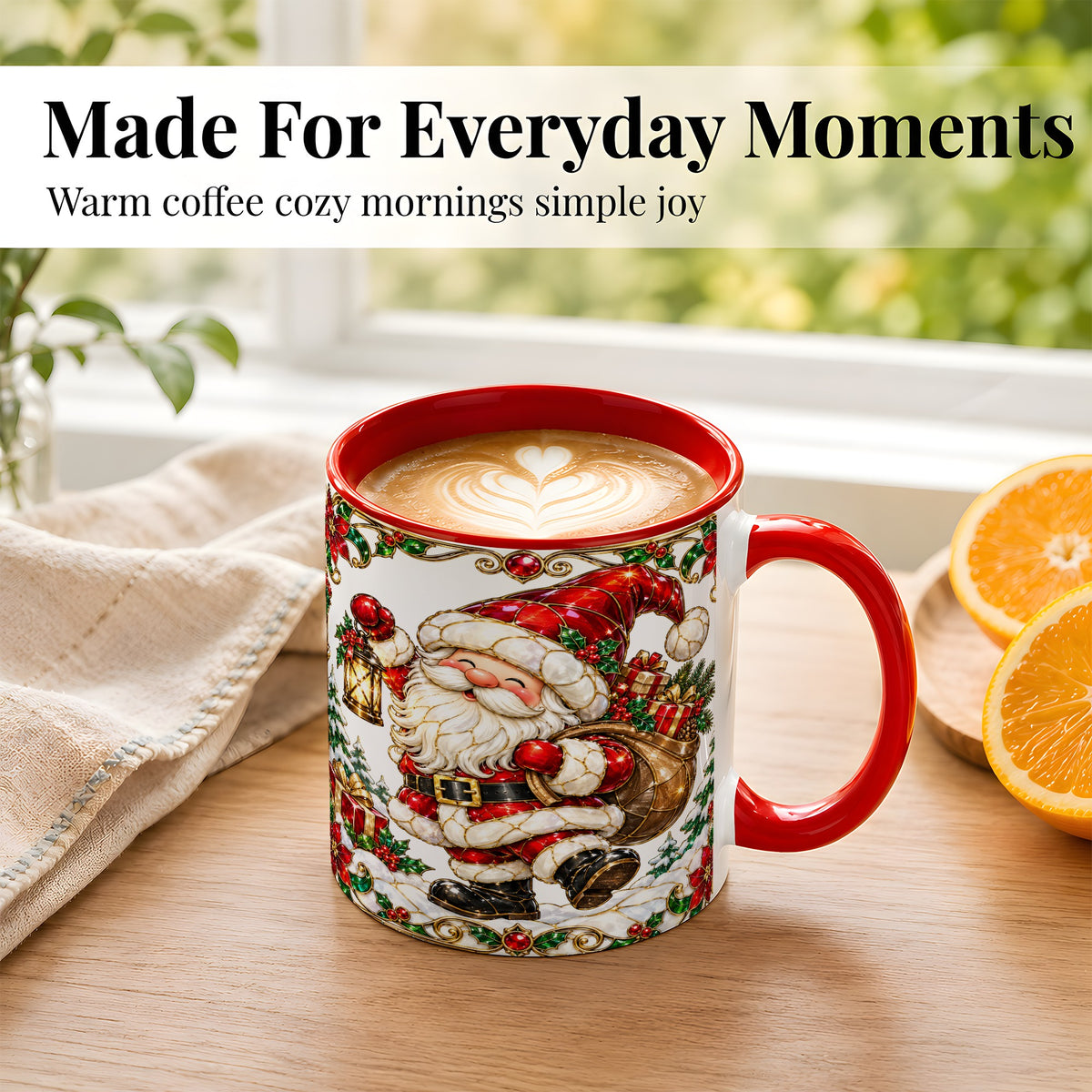 #pl[11oz|Red] Santa Claus Coffee Mug, Christmas Santa Mug, Ceramic Cup